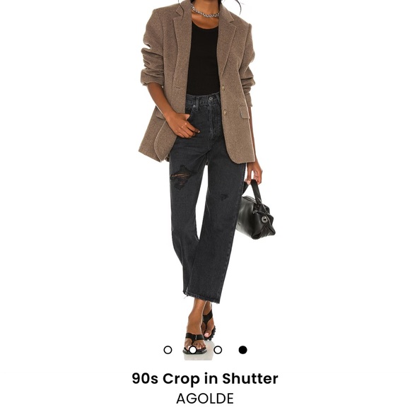 AGOLDE 90s‎ crop distressed denim in shutter. - Picture 2 of 13